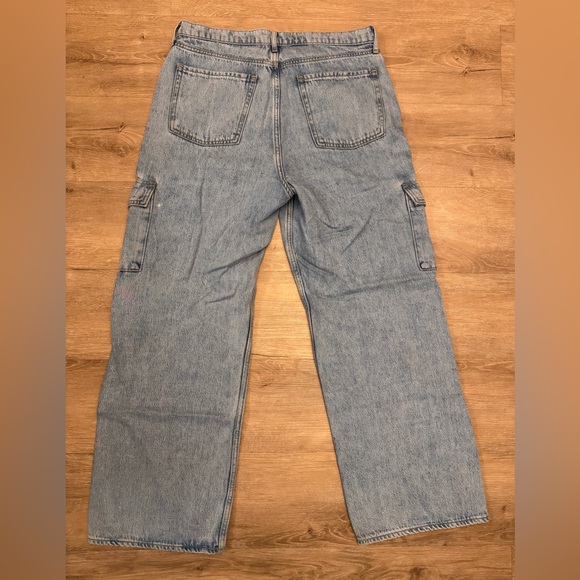 Old Navy Denim Cargo Wide Leg Jeans - Picture 2 of 3